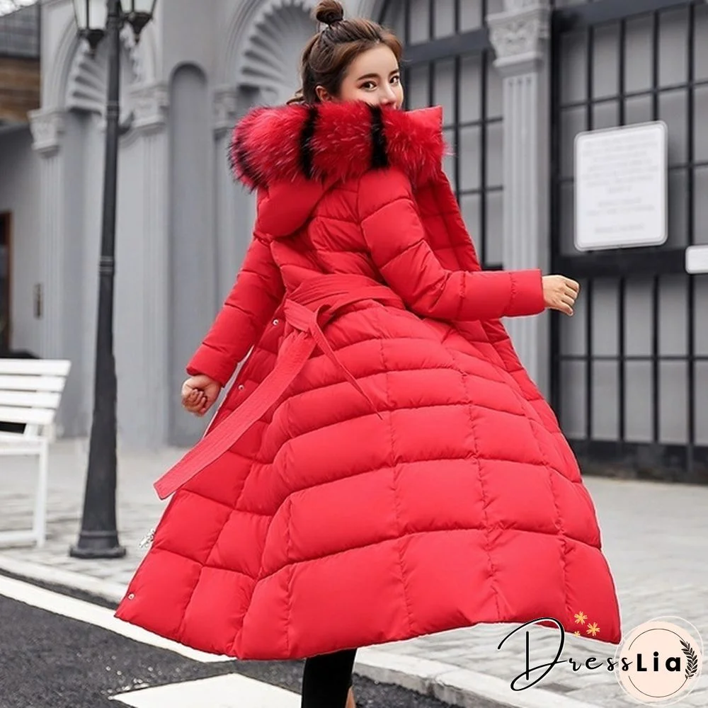 New Fashion Women's Winter Down Coat Clothes Cotton-Padded Thickening Down Casual Winter Coat Long Jacket Down Parka XS-3XL
