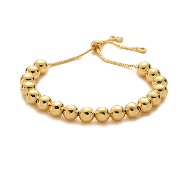 Copper 18K Gold Plated Plating Round Bracelets