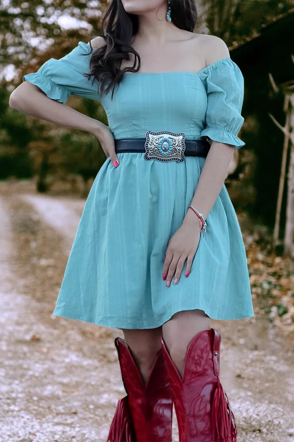 Elegant Puff Sleeve Off-Shoulder Dress