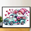 Valentines Day Flower Car Gnome - Full Round Drill Diamond Painting
