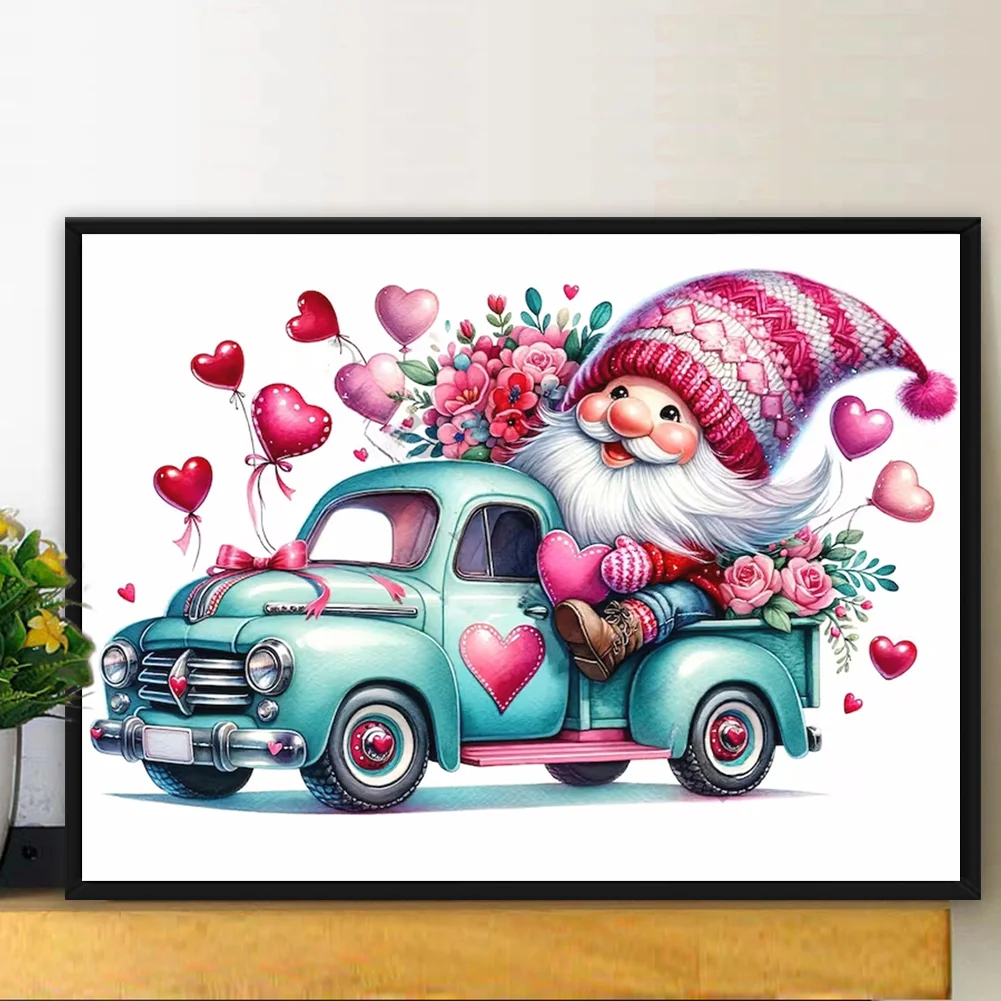 Diamond Painting - Full Round - Valentine's Day Float Gnome (40*30CM)