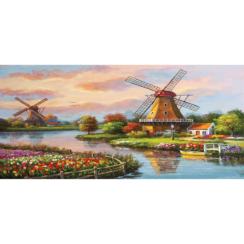 

Windmill - Round Drill Diamond Painting - 80*40CM, Round diamond, 501 Original