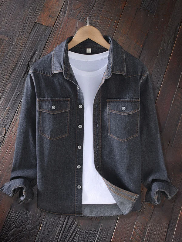 Men's retro denim shirt top jacket