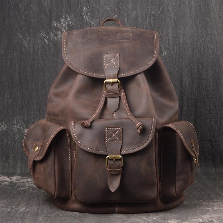 Men's Handmade Leather Travel Backpack
