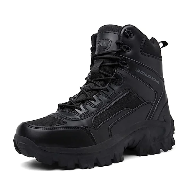 Men's Waterproof Outdoor Anti-Puncture Work Combat Boots Army Boots ...