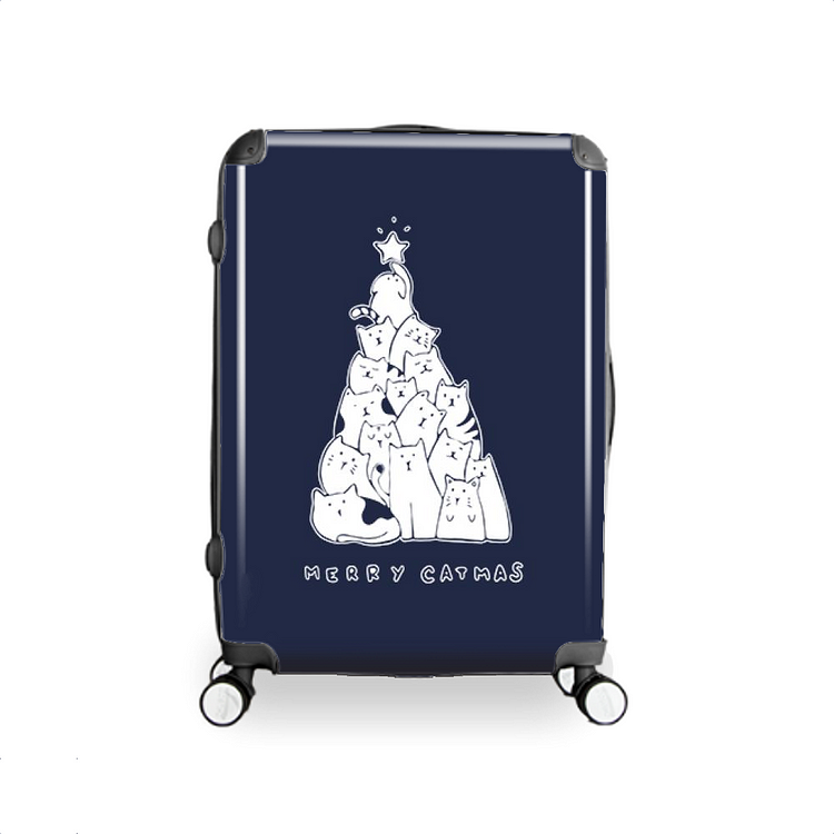Cute Cat Christmas Tree, Christmas Hardside Luggage