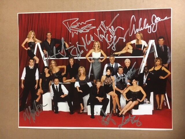 The Bold & The Beautiful Autographed Cast Photo Poster painting(9 Sigs)Jack Wagner,Leslie Kay,et