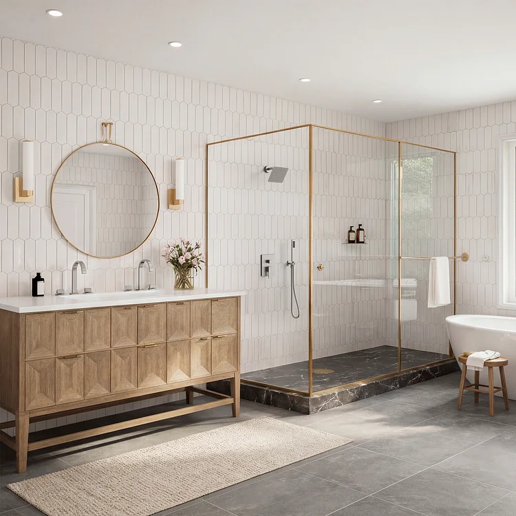 6'' Wall Mount Pressure Balanced Shower System in Brushed Nickel