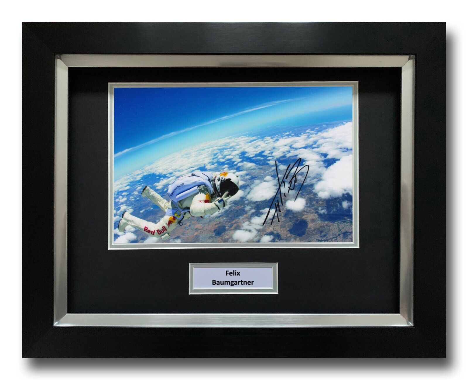 FELIX BAUMGARTNER HAND SIGNED FRAMED Photo Poster painting DISPLAY SPACE JUMP AUTOGRAPH 2