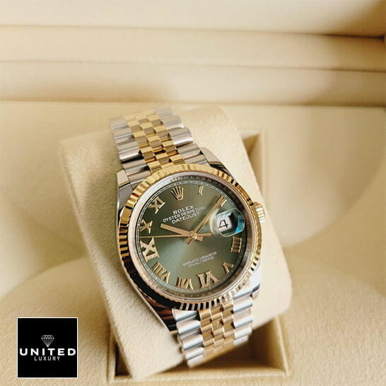 Rolex Datejust 126283RBR Roman Green Dial Replica in the box