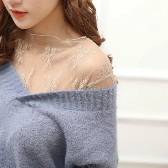 Women Sexy Mesh Net See Through T-Shirt Hollow Undershirt Star Base Top