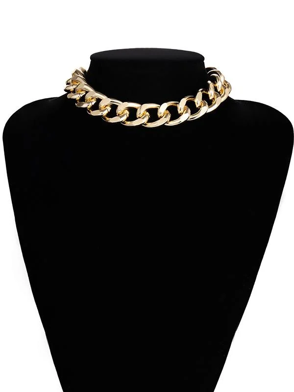 Punk Choker Hip Hop Big Chunky Aluminum Thick Chain Necklace