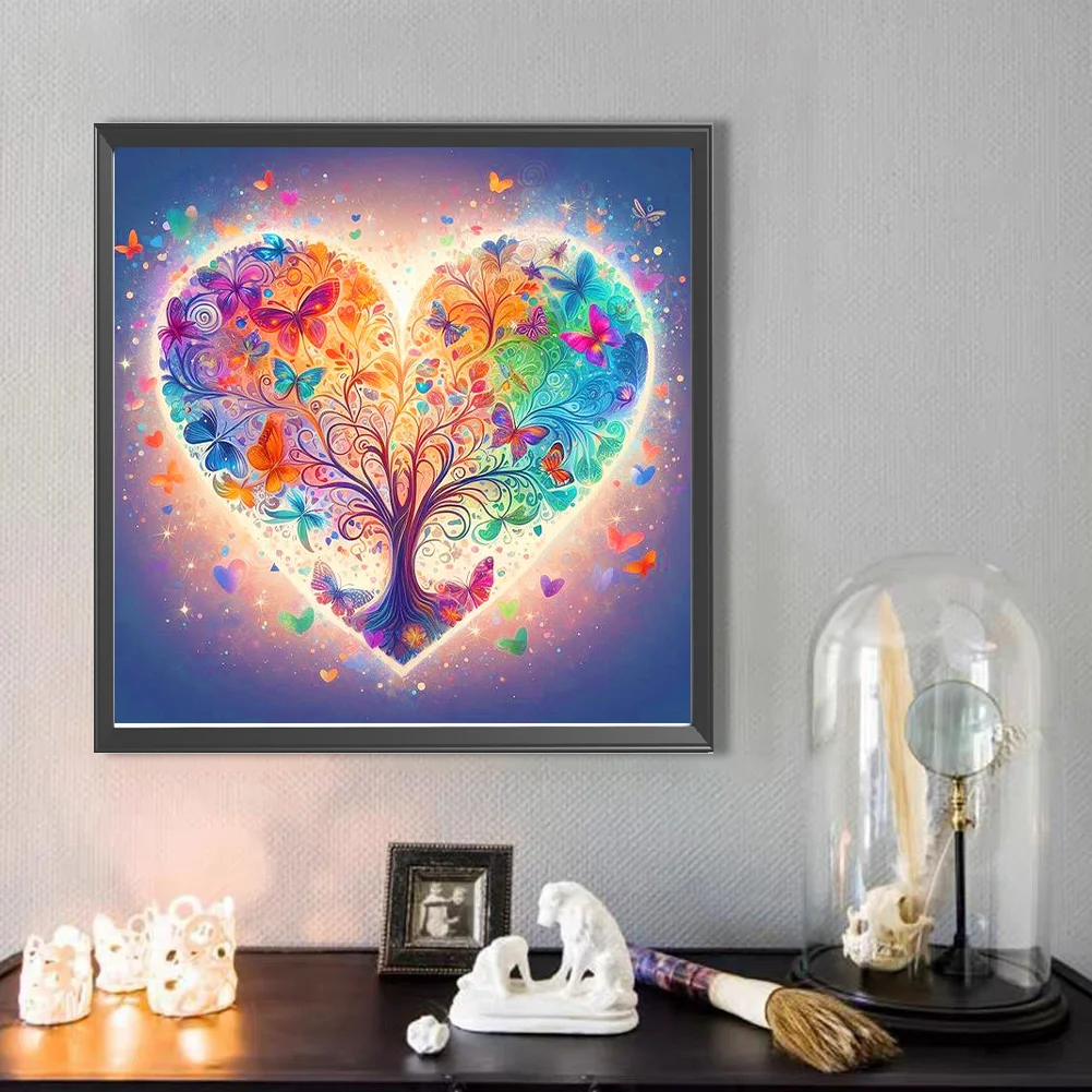 Partial AB Diamond Painting - Full Round Drill - Love Tree(Canvas|45*45cm)