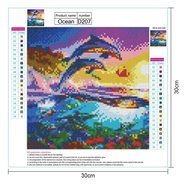 Diamond Painting - Full Round Drill - Jumping Dolphin(30*30cm)