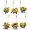 >SALE<6PCS Double Sided Special Shape Diamond Painting Keychain (Sunflower Buggy)