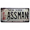 ASSMAN DE NEW YORK - Enseigne M&eacute;tallique de permis de voiture(30*15cm)