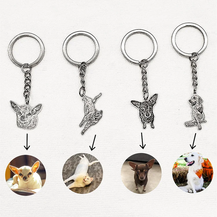 Personalized Pet Shaped Keychain as Memorial Gift for Loss of Pet