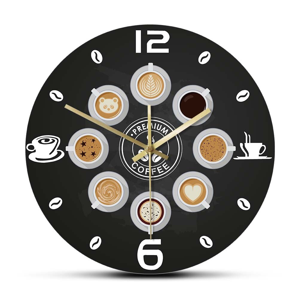 

Premium Coffee Guide - Frameless Acrylic Wall Clock, 501 Original