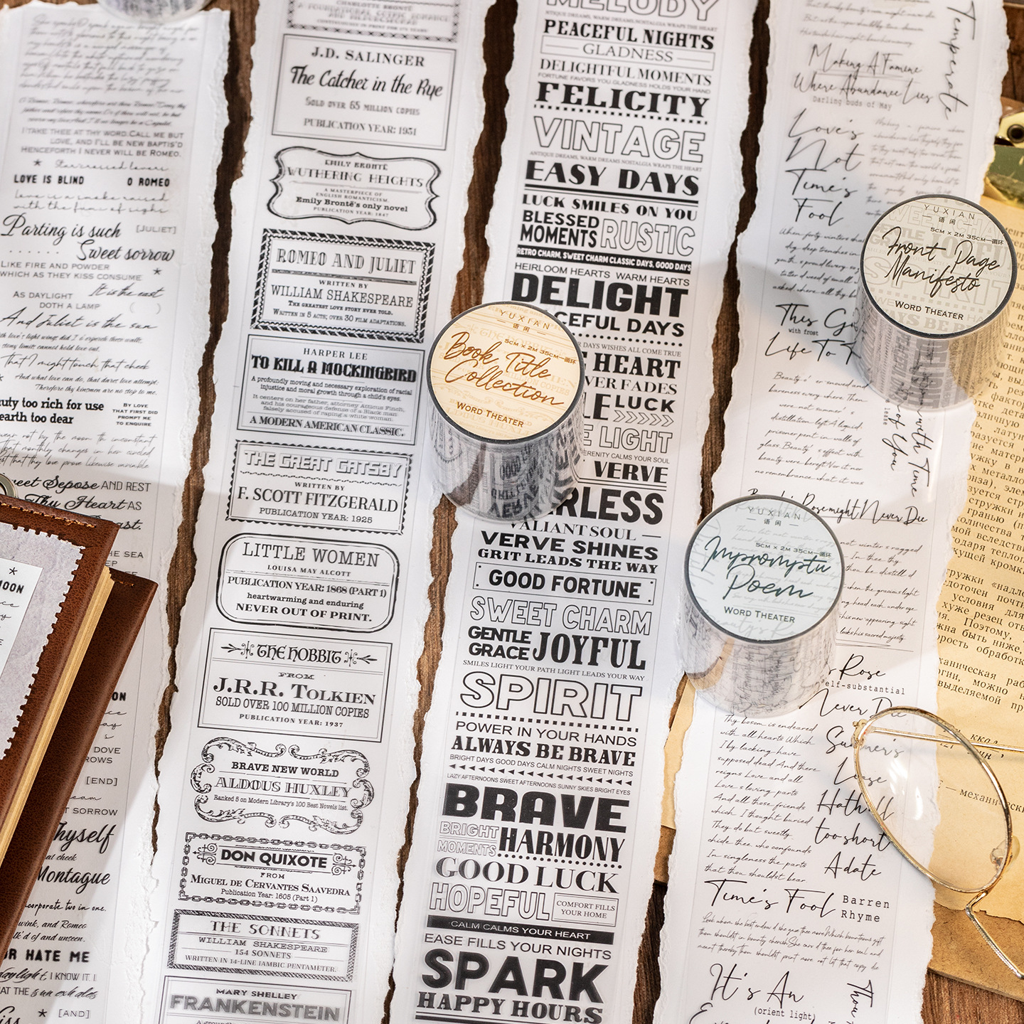 PET 테이프 - 워드 시어터 시리즈 빈티지 영어 텍스트