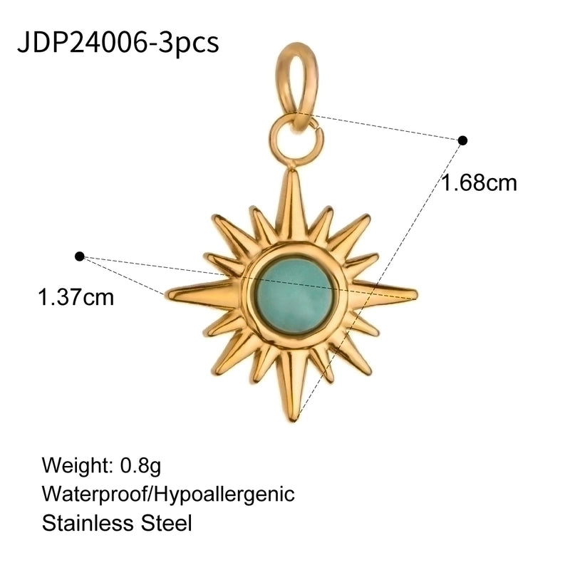 3 Pieces 304 Stainless Steel Letter Fruit Pendant