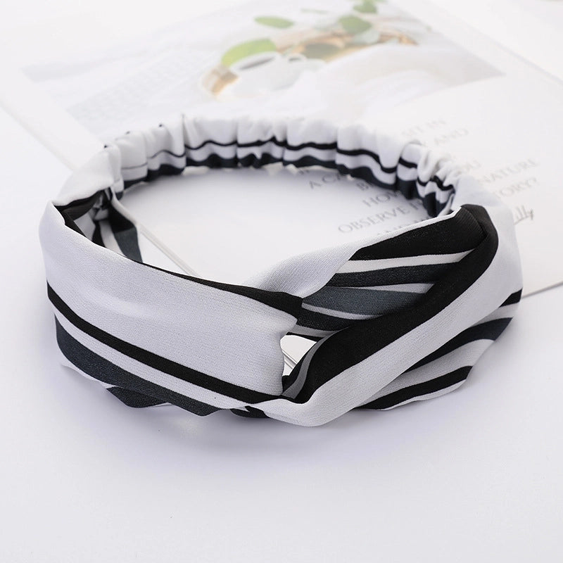 Women’s Lady Polka Dots Flower Cloth Hair Band