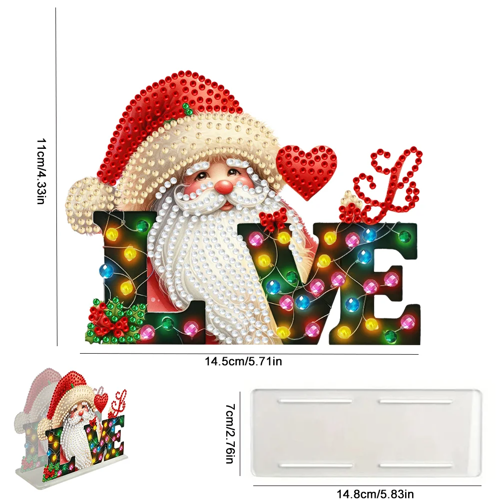 5D DIY Christmas Santa Claus Acrylic Double Sided Diamond Art Paper Towel Storage Rack Decor