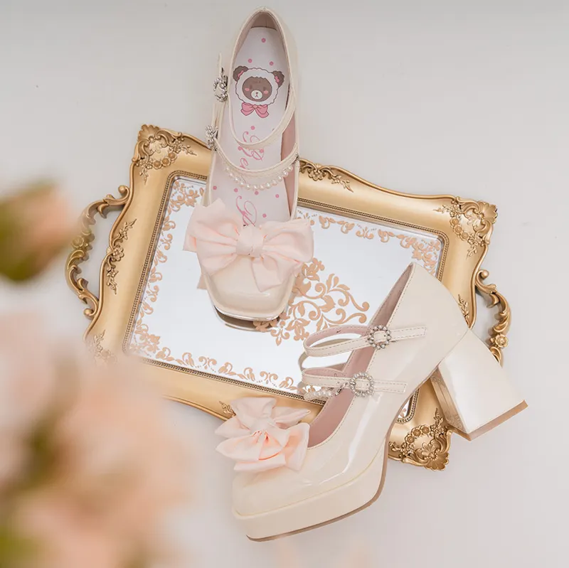 Bow Knot Mary Janes Lolita High-heeled Shoes