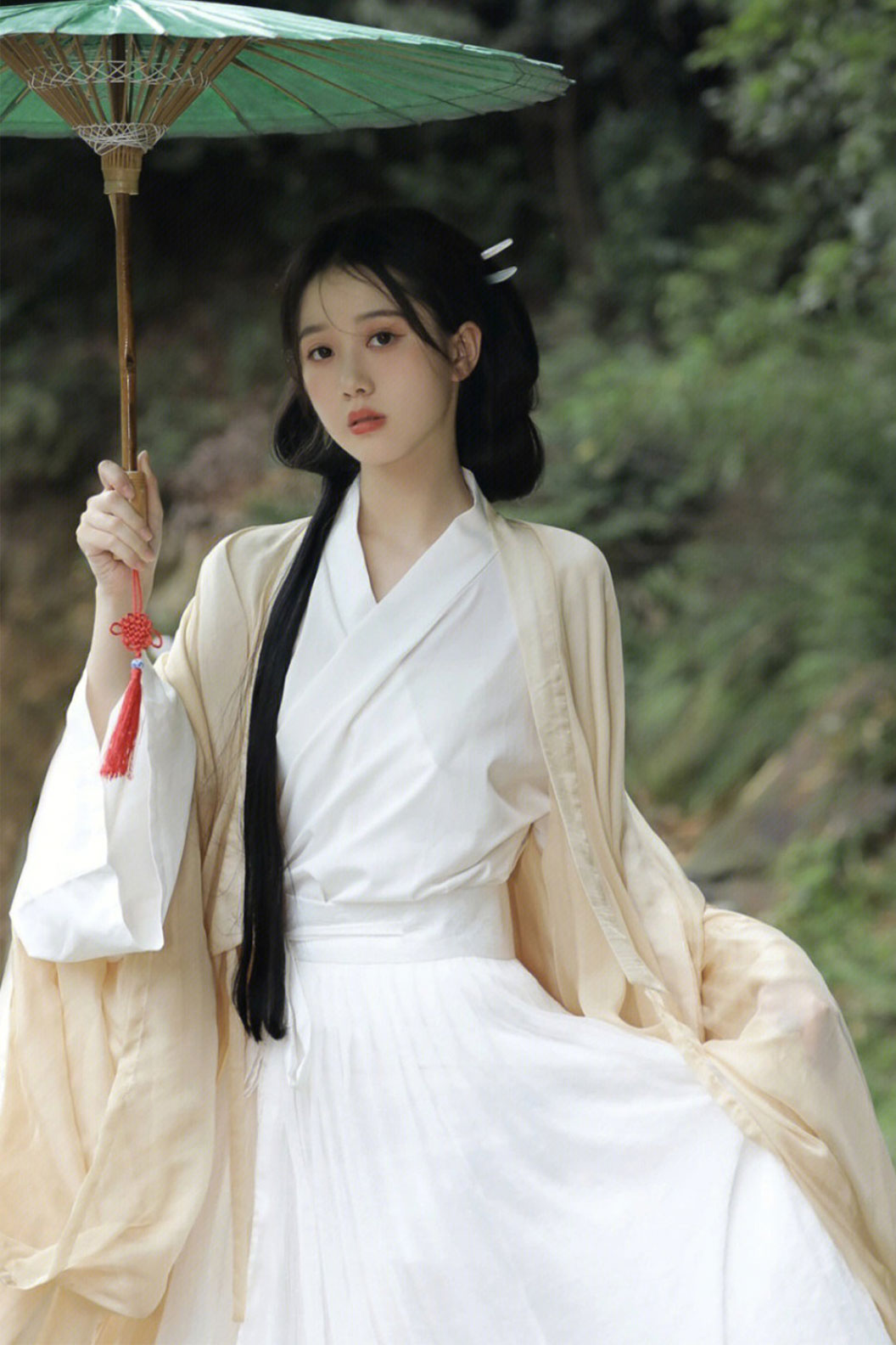 Wei Jin Dynasty Yellow Hanfu Dress Flowing Fairy Skirt - lixue 梨雪 Stupa Stones