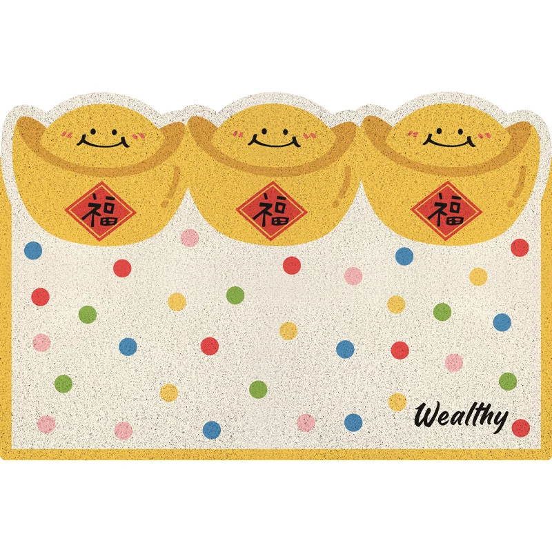 Athvotar Athvotar Silk Circle Porch Door Floor Mat Dust Removal Resistant Dirty Foot Mat Anti-Slip Carpet Household Door Mat