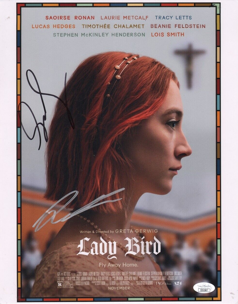 SAOIRSE RONAN & GRETA GERWIG Authentic Hand-Signed LADY BIRD 11x14 Photo Poster painting JSA COA