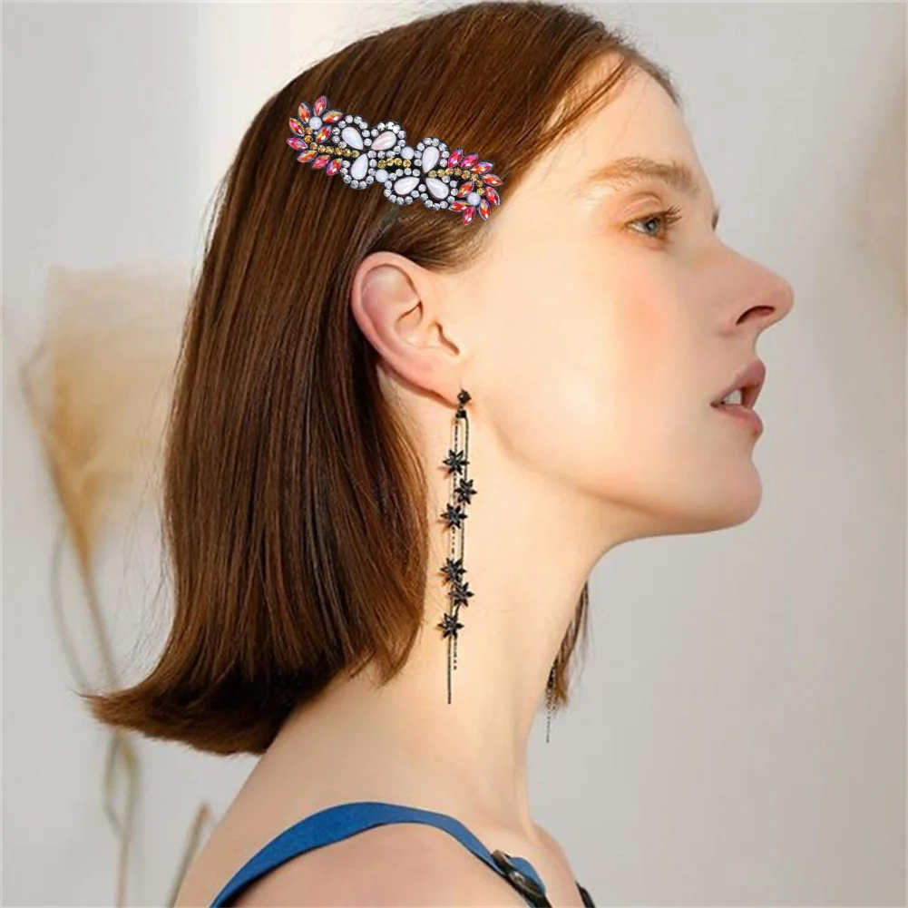 DIY 3Pcs Leaf Flower Diamond Painting Hairpin Diamond Hair Clips Gift for Girls