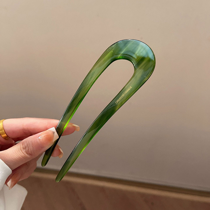 1pc Vintage U Shaped Hairpin Acetic Acid Hair Fork Barrettes Chignon Bun Hair Stick Headwear Hair Accessories