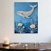 (30x40cm)Whale DIY Pearl Painting Framed Grape Handmade Pearl Material Art Kit Living Room Decor