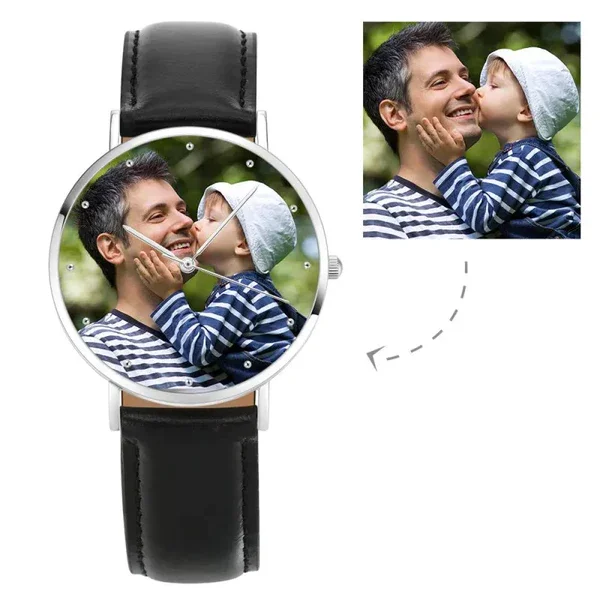 Photo Watch - Personalized Engraved Watch Black Strap Family For Love
