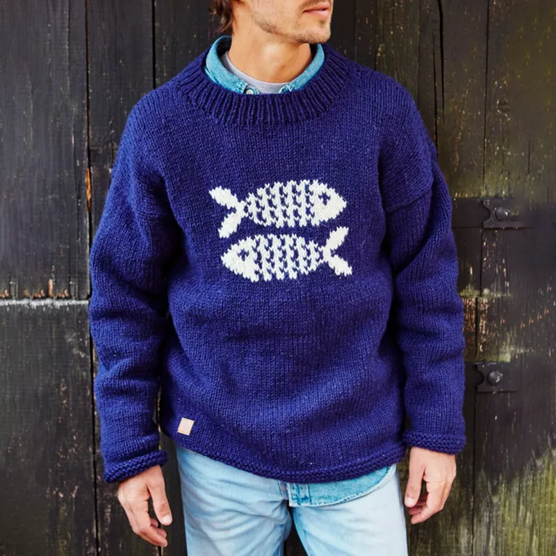 Vintage Padstow Pisces Printed Sweater