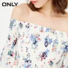 ONLY Brand 2018 NEW fashion sweet comfortable slash neck flare sleeves floral female dresses|117307531