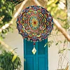  Mandala Hanging Wind Spinner 11.8 Inch Outdoor Wind Chime Art Garden Decor 3D Stainless Steel Metal Sculptures Kinetic Ornaments 