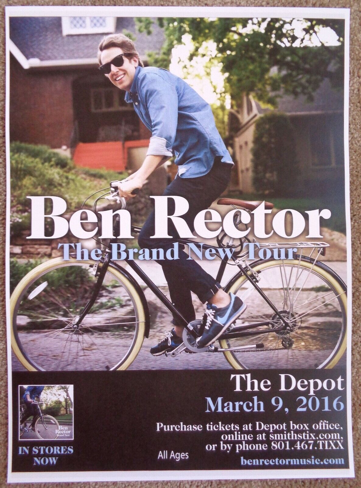 BEN RECTOR 2016 Gig POSTER Salt Lake City Concert Utah