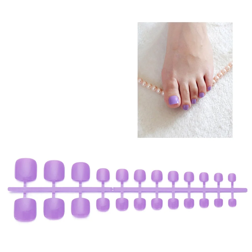 24Pc Soft Pure color oval Frosted Artificial Fake Nail Art Tip Fashion design full cover toe false nails Extension French style-Nail Inspo