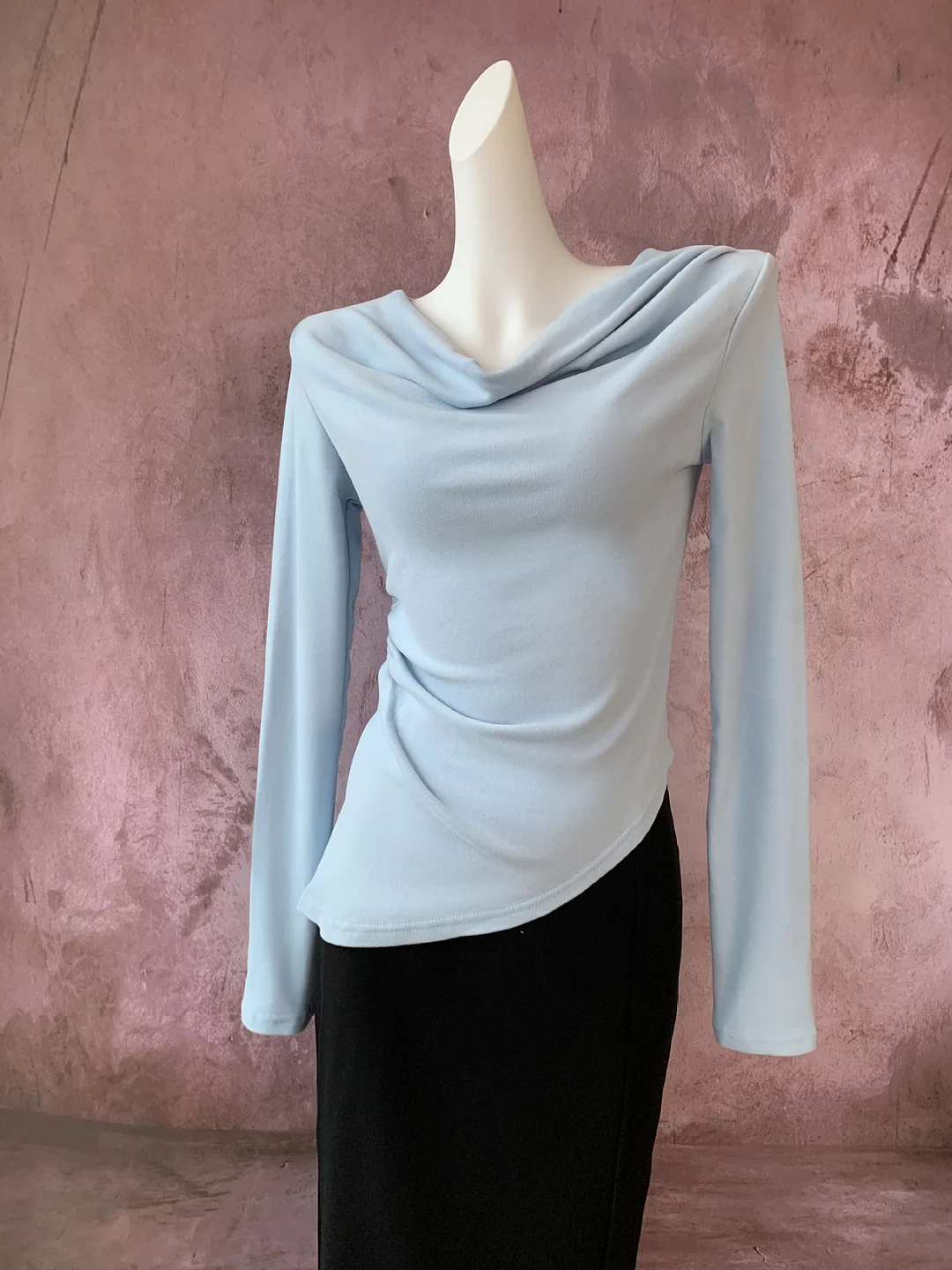 Zingj Zingj Grinding Hair Super Soft Skin A Word Swing Collar Long Sleeve Bottom Shirt Female Autumn Winter New Irregular Waist Jacket