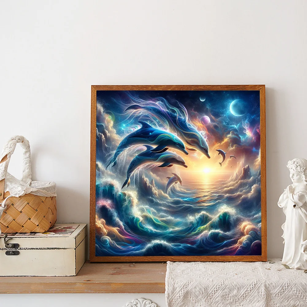 Diamond Painting - Full Round Drill - Dolphin(Canvas|40*40cm)