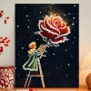 DIY Framed Pearl Painting - Handmade Self - Adhesive Pearls - The Little Prince and the Rose