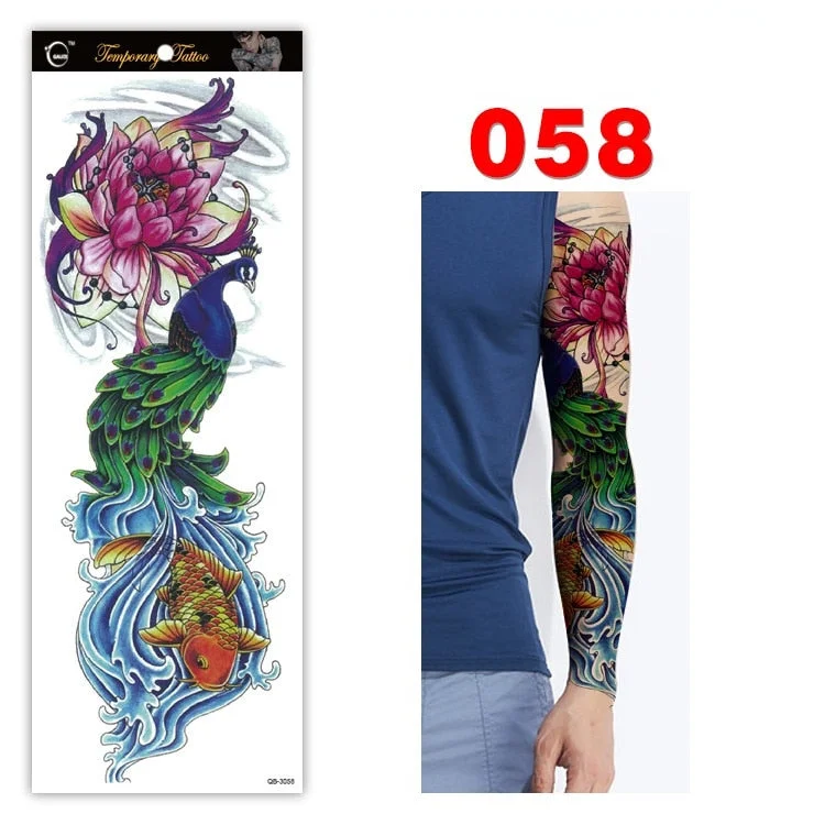 Full Arm Series Temporary Tattoo Full Arm Tattoo Sticker Lasting Waterproof Sweat Flower Arm Full Arm Tattoo Big Picture Sticker