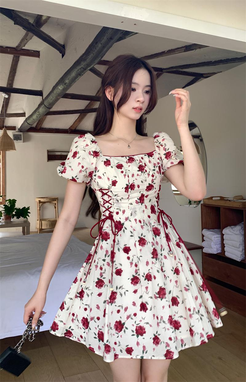Skillofyz winter dance dresses Gothic Hrajuku Goth Lolita Kawaii Cute Ruffles Dress Soft Girl Y2k Sweet Puff Sleeve Fashion Cake Party Short Dresses