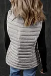 Women's Thick Plush Collared Quilted Zipped Puffer Vest