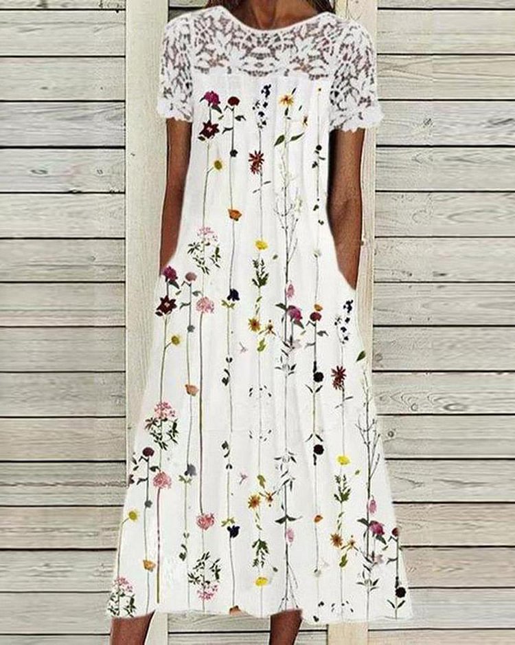 Wildflower Fantasies White Midi Dress