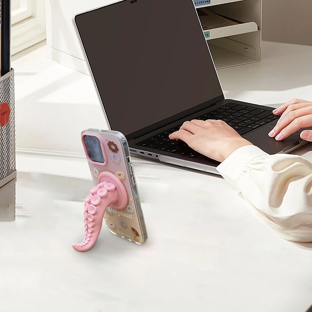 Octopus Claw Magnetic Bracket, 3D Octopus Claw Magnetic Bracket for Phone, Creative Octopus Tentacle Magnetic Phone Holder, Multifunctional Octopus Holder Phone Stand (Gray)