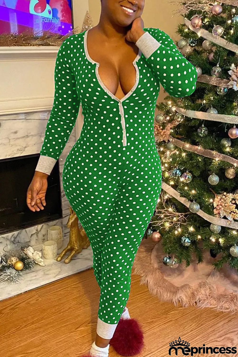 Red Sweet Print O Neck Regular Jumpsuits