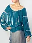 Vintage 2000s light blue velvet tie up top