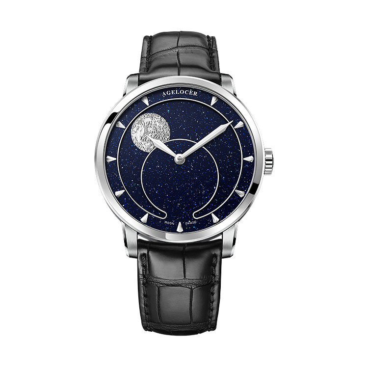 Agelocer Astronomer Men's Automatic Mechanical Moonphase - Natural Blue Aventurine Dial